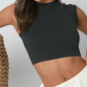 Nikibiki Charcoal Sleeveless Crop Top